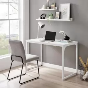 Image of Kendrick 120cm Melamine Coated Home Office Computer Desk with White Legs