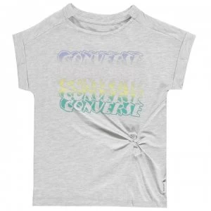 image of Converse Tie Front T-Shirt Junior Girls - Lunar Rock Heat