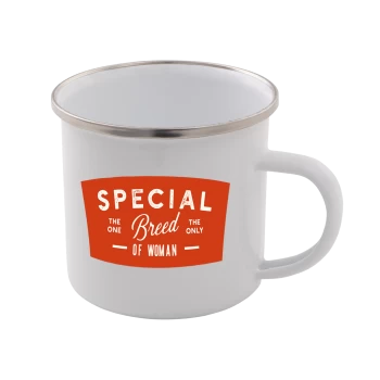 image of Special Breed Of Woman Enamel Mug - White