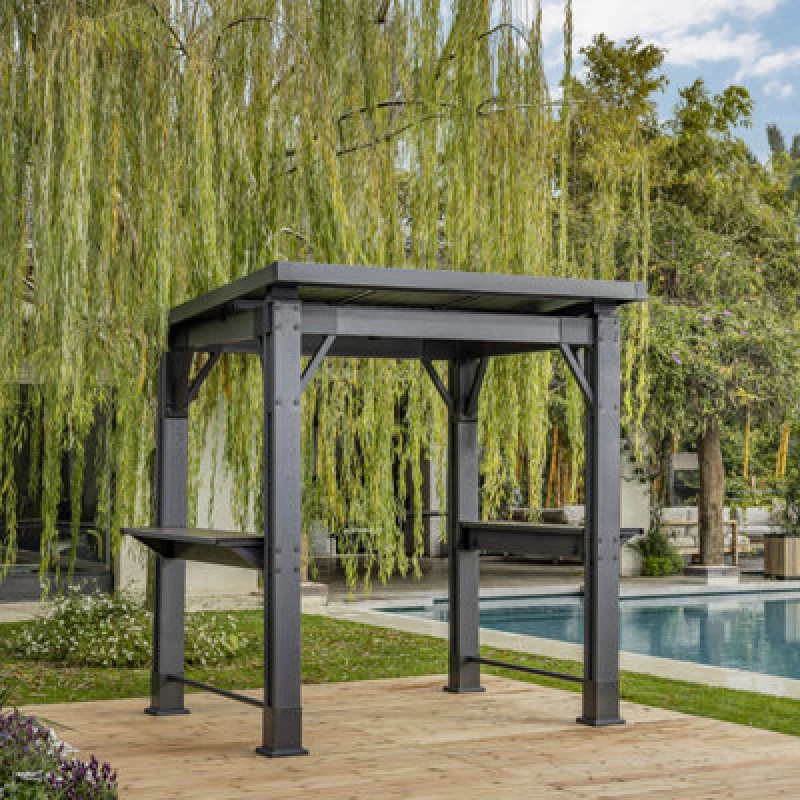 Image of Keter Outdoor Garden Grill Brown Rectangular Tunnel Gazebo, (W)2.47M (D)2M