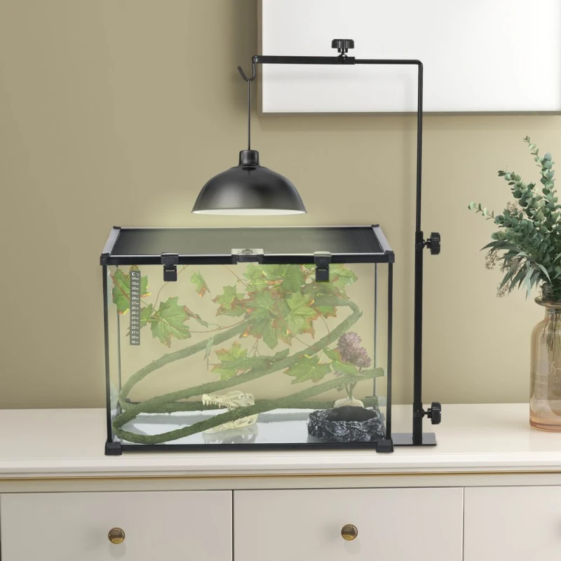 Image of PawHut Pawhut - Reptile Lamp Stand, Adjustable Lamp Holder with Hook Hanging Base 5056725534080
