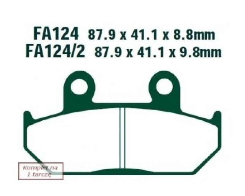 Image of EBC Brakes FA124/2 Brake pad set Brake Pad Set,disc brake (402)