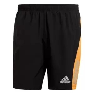 image of adidas Own the Run Shorts Mens - Black / Orange Rush / Reflecti