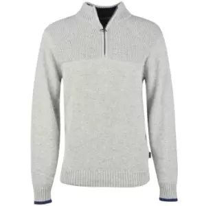 image of Barbour Mens Shoal Half Zip Jumper Grey Marl Medium