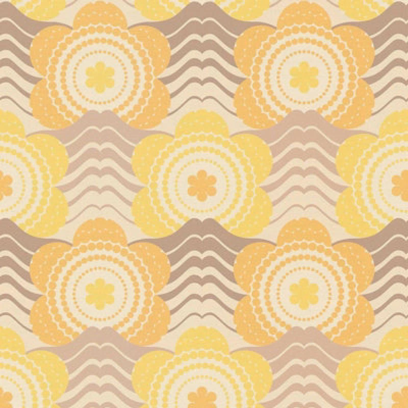 Image of As Creation Retro Flowers Yellow Wallpaper Trendy Textured Paste The Wall