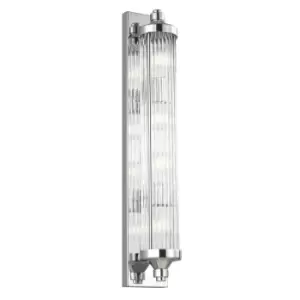 Image of IP44 4 Bulb Pendant Light Secure Long Glass Tube Shades Chrome LED G9 3.5W