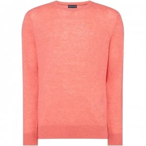 image of Howick Arlington Crew Neck 100% Lambswool Jumper - Watermelon