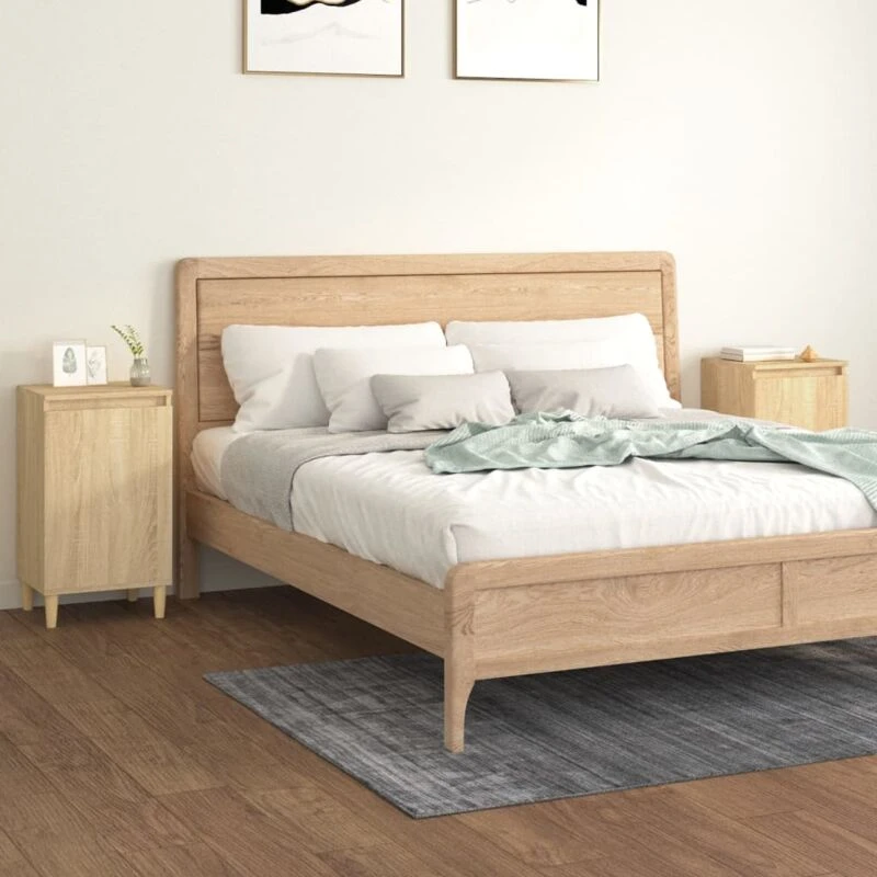 Image of VIDAXL Bedside Cabinets 2 pcs Sonoma Oak 40x35x70cm Engineered Wood Vidaxl 8720845737252