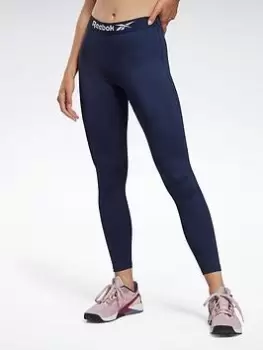 Image of Reebok Workout Ready Basic Leggings - Dark Blue, Dark Blue, Size XL, Women