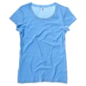 image of Bella + Canvas Womens/Ladies Sheer Jersey Short Sleeve T-Shirt (XL) (Ocean Blue)