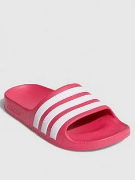 image of Adidas Adilette Aqua Sliders - White/Pink