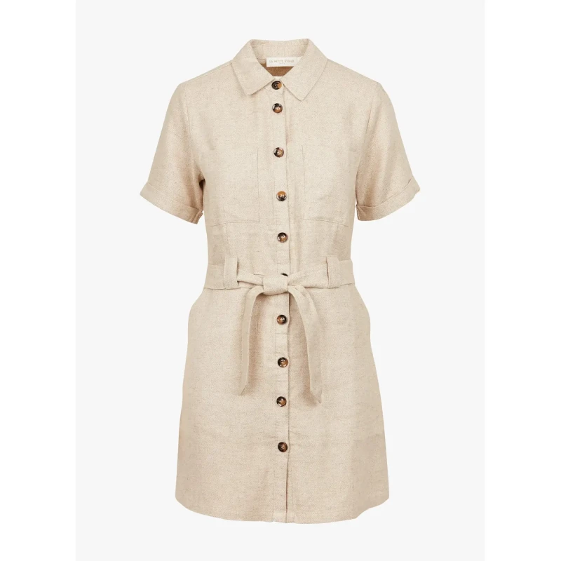 Image of La Petite Etoile Womens shirt dress La Petite Etoile Rila Beige Female M
