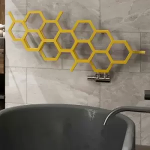 image of Terma - 502x1126mm Hex Designer Radiator Horizontal Mustard Single Panel - Mustard