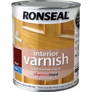 image of Ronseal Interior Satin Quick Dry Varnish Teak 250ml