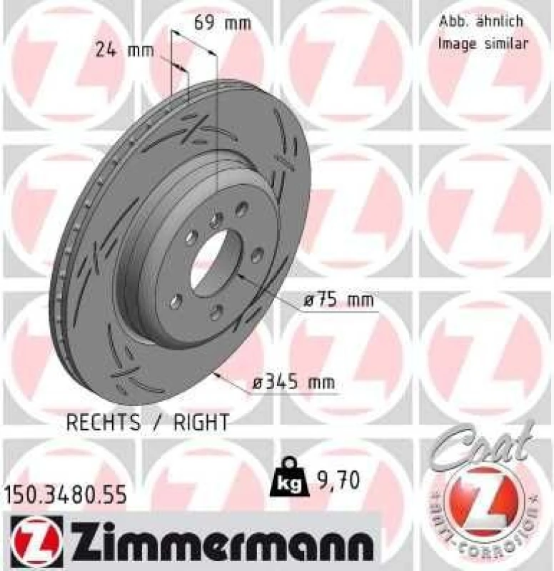 Image of ZIMMERMANN Brake disc ZIMMERMANN 150.3480.55