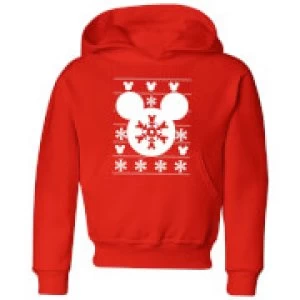 image of Disney Snowflake Silhouette Kids Christmas Hoodie - Red - 11-12 Years