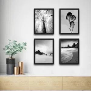 Image of Branches Set Multicolor Decorative Framed Painting (4 Pieces)