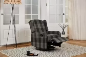 image of Charles High Back Wingback Swivel Manual Recliner Armchair