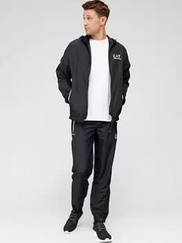 Image of EA7 Emporio Armani Ventus Tech Hooded Tracksuit - Black, Size L, Men