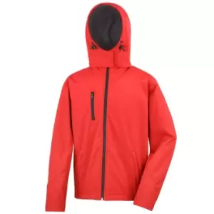 Image of Result Core Mens Lite Hooded Softshell Jacket (3XL) (Red/Black)
