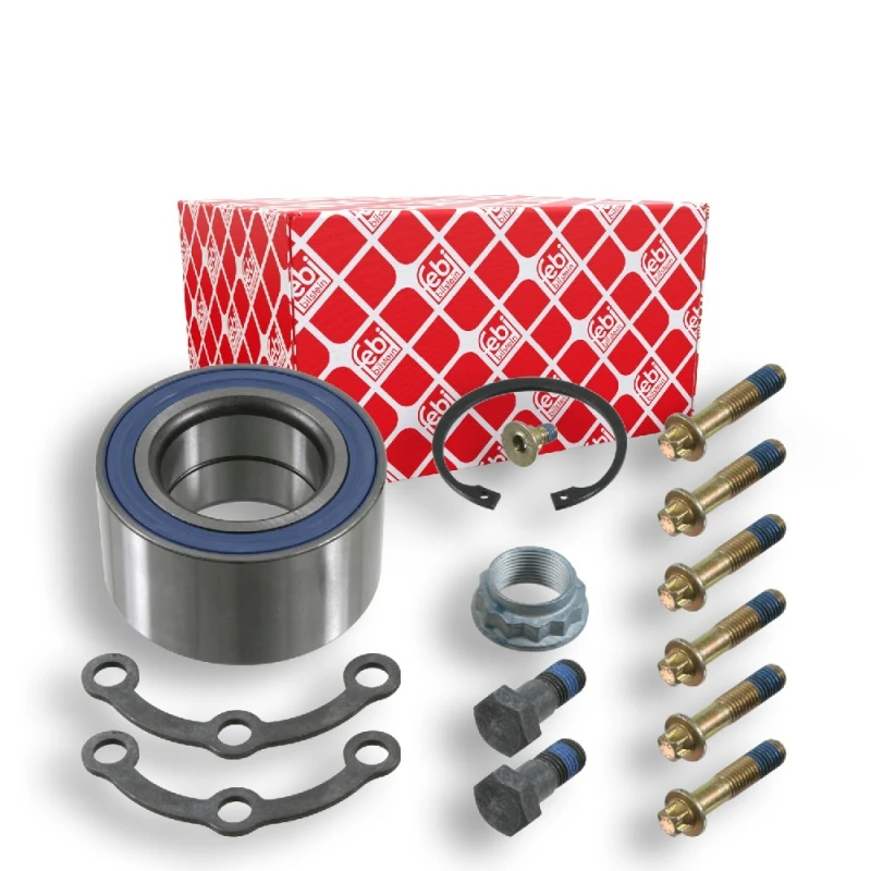 Image of FEBI BILSTEIN 08220 Wheel bearing kit with fastening/mounting material, Rear Axle Right Wheel Bearing Kit (654)