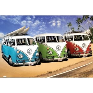 Image of VW Camper Campers Beach Poster