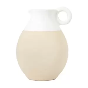 Image of Gallery Interiors Timmos Pitcher Vase in Natural White / Large