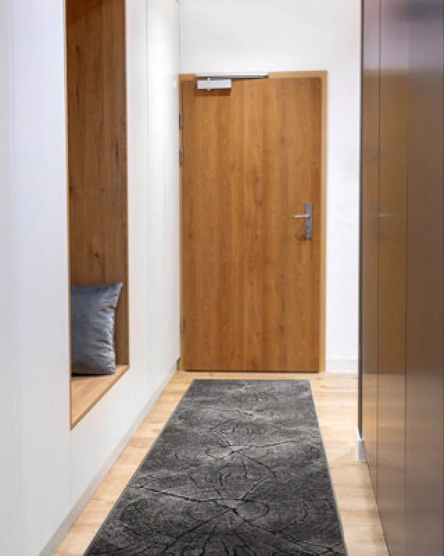 Image of RugsX Runner Silver Tronko Tree Wood Grey 100Cm 100X100 Cm