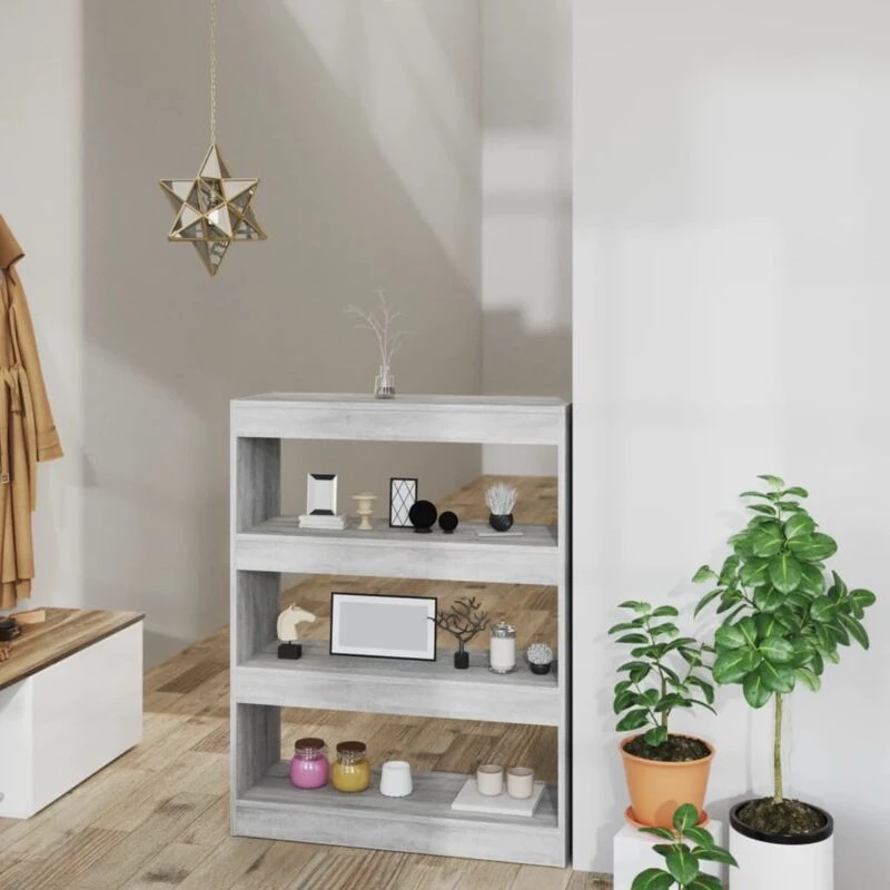 Image of VIDAXL Book Cabinet/Room Divider Grey Sonoma 80x30x103cm Engineered wood Vidaxl 8720286844496