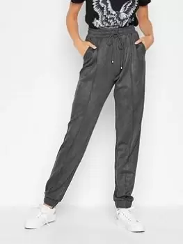 Image of Long Tall Sally Grey Suede Jogger, Grey, Size 22, Women