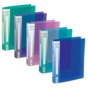 image of Snopake Elektra A4 Polypropylene Ring Binder 2 O-Ring 25mm Assorted Colours Pack of 10 Binders