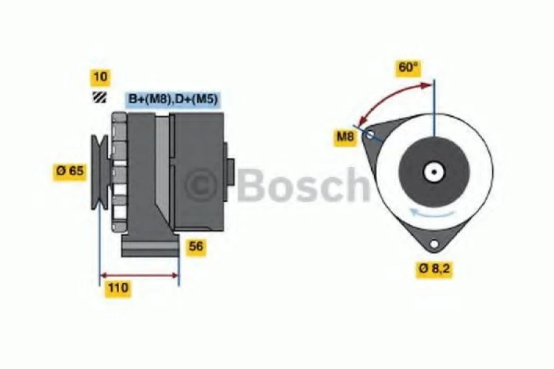 Image of Alternator Bosch 0 986 033 160