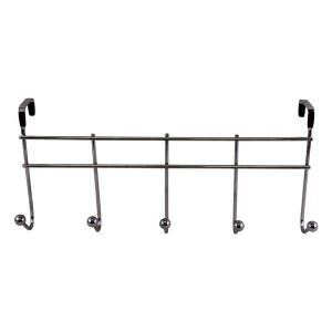 Image of Chrome Over Door Storage With 5 Hooks