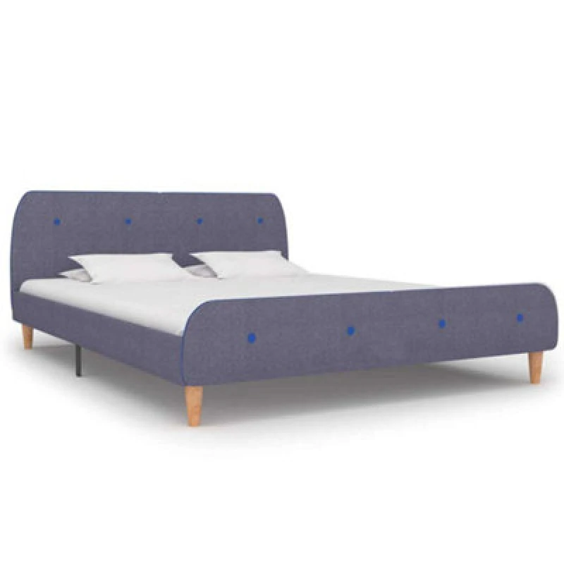 Image of vidaXL Bed Frame Light Grey Fabric 160x200cm Upholstered Double Bed Furniture