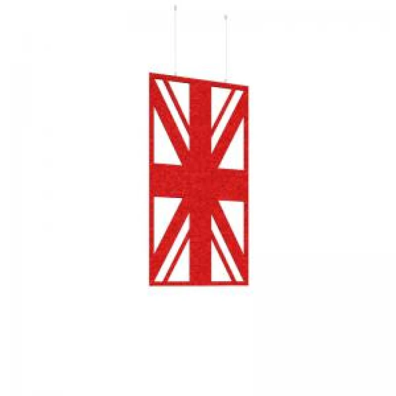 Image of Piano Chords Acoustic Patterned Hanging Screens In Red H1200 x W600mm with Hanging Wires And Hooks - Union (4 Pack)