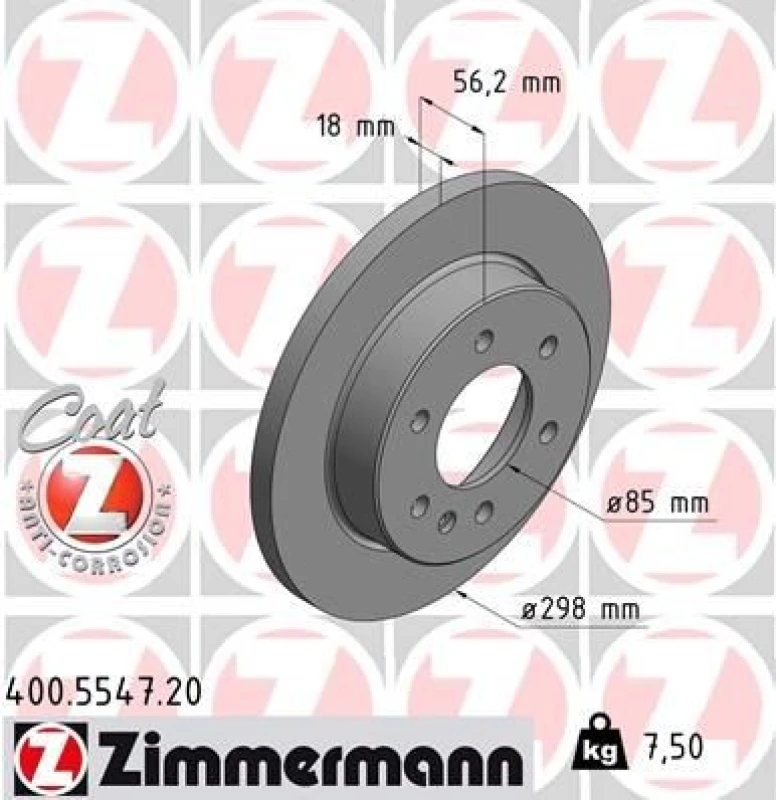 Image of ZIMMERMANN Brake disc ZIMMERMANN 400.5547.20