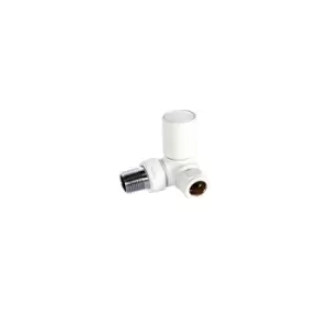 Image of Towelrads Round Corner Towel Radiator Manual Valve and Lockshield - White