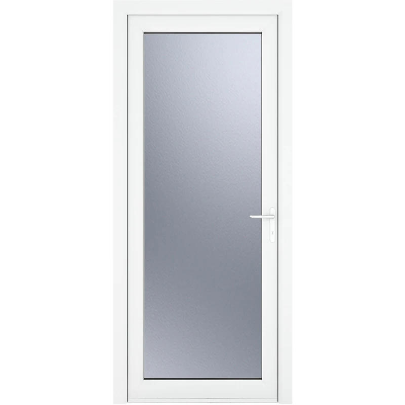 Image of Crystal Triple Glazed Single Door Full Glass White Lh 840 X 2090Mm Obscure, White 1RLHW84209OBTG