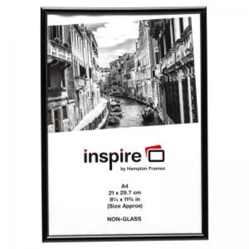 Image of Photo Album Co A4 Certificate Frame Plastic Black - A4MARBLK-NG