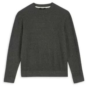 Image of Ted Baker Agarr Textured Crew Sweatshirt - Grey