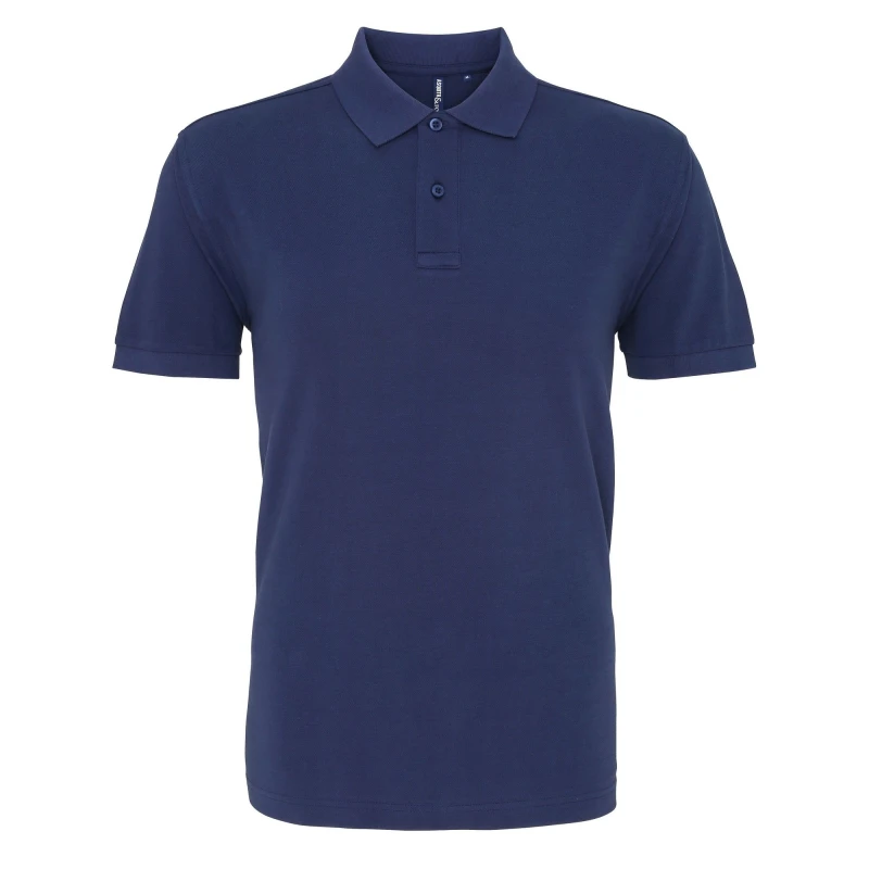 Image of Asquith & Fox Mens Plain Short Sleeve Polo Shirt in Mid Blue Size: Small Mid Blue Male S
