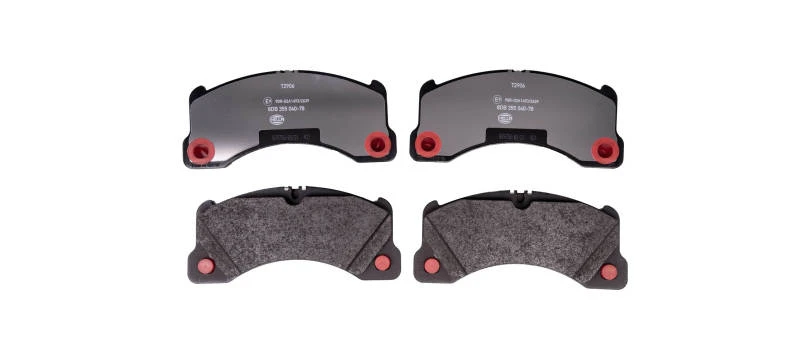 Image of HELLA 8DB 355 040-781 Brake pad set Front Axle, prepared for wear warning indicator Brake Pad Set,disc brake (402)