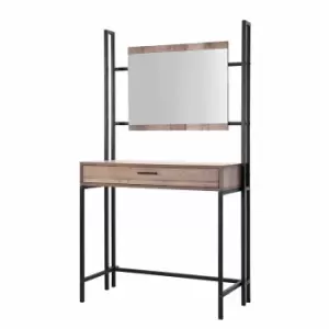 Image of LPD Hoxton Dressing Table And Mirror Distressed Oak Effect