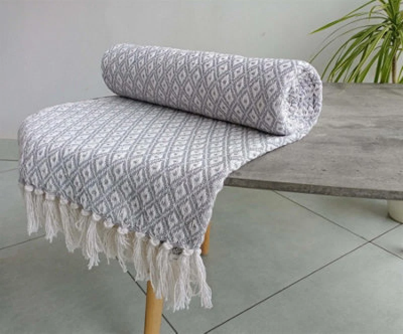 Image of Homespace Direct Ltd Rapport Home Eden Blanket/throw Silver 178X254Cm