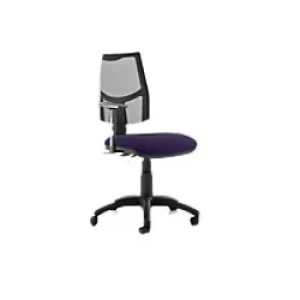 Image of Dynamic Permanent Contact Backrest Task Operator Chair Height Adjustable Arms Eclipse Plus II Black Back, Tansy purple Seat Medium Back