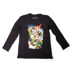 Image of Teenage Mutant Ninja Turtles Kids T-Shirt Age 6-8 - Black