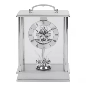 Image of WILLIAM WIDDOP Brushed Aluminium Carriage Clock