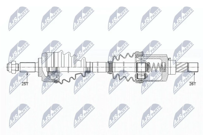 Image of NTY NPW-RE-147 Drive shaft Front Axle Left Drive Shaft (13)