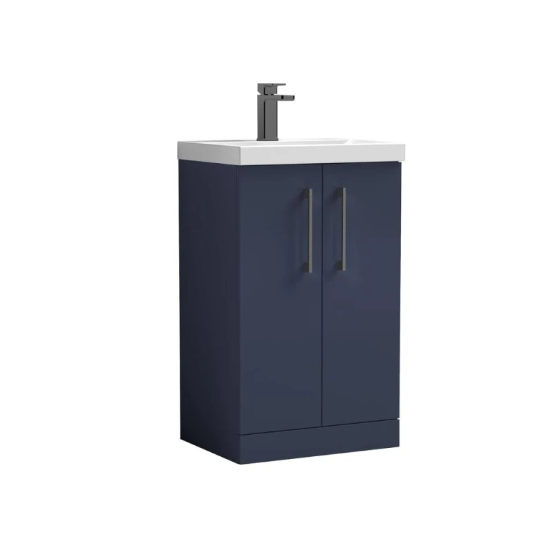 Image of BALTERLEY Balterley Level Modern Bathroom 2 Soft Close Door & Mid-Edge Vanity Unit Basin, Midnight Blue, 500mm BALARN2901AH716