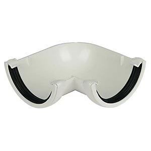 Image of FloPlast RA1W Round Line Gutter 90 Deg Angle - White